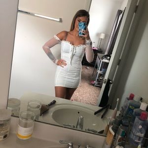 FashionNova Maura Mesh Dress - White